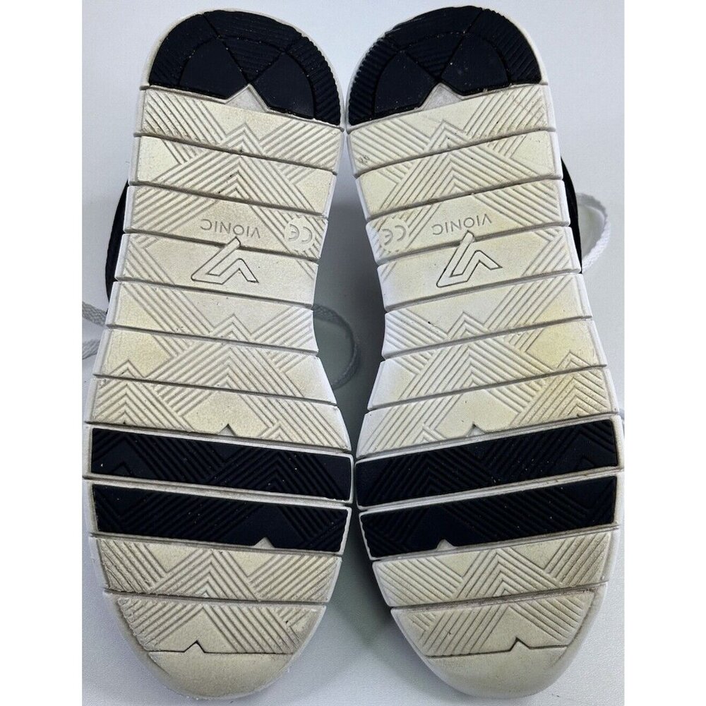 Vionic Nana Walking Shoes Sneakers Women’s 6 Black White Satin Suede Lace up - Picture 10 of 10